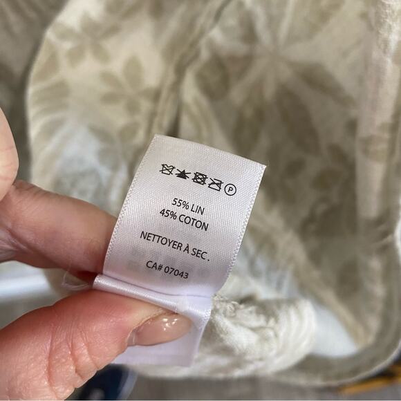 Tahari Linen Blend Open Front Floral Pattern Lightweight Cardigan Sz Large - Picture 6 of 9